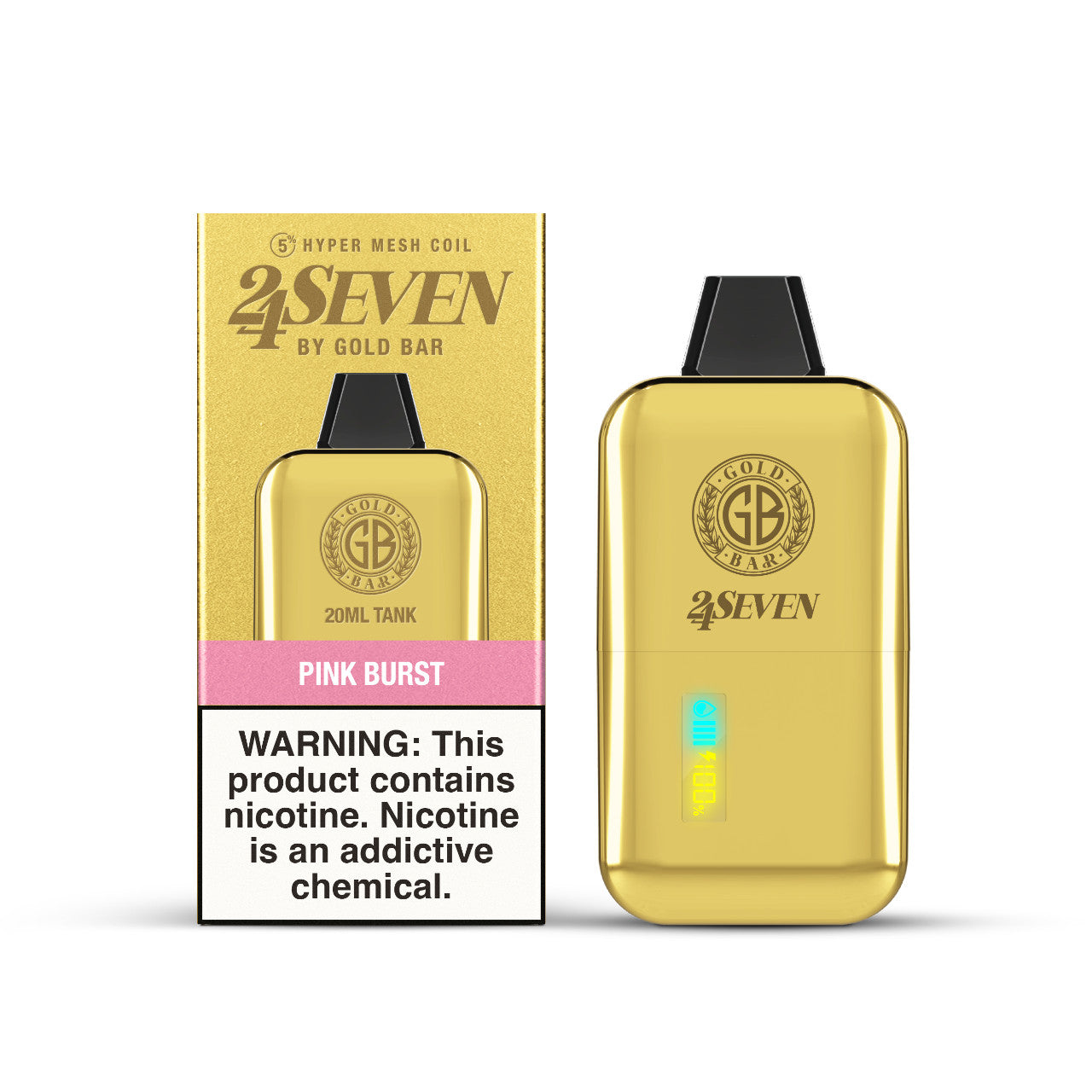 Gold Bar 24Seven - Pink Burst 24.000 Puff 20ml/50mg