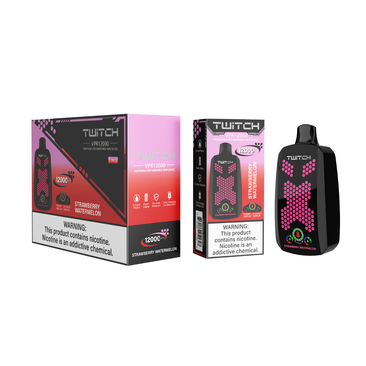 Twitch VPR - Strawberry Watermelon 12.000 Puff ml/50mg