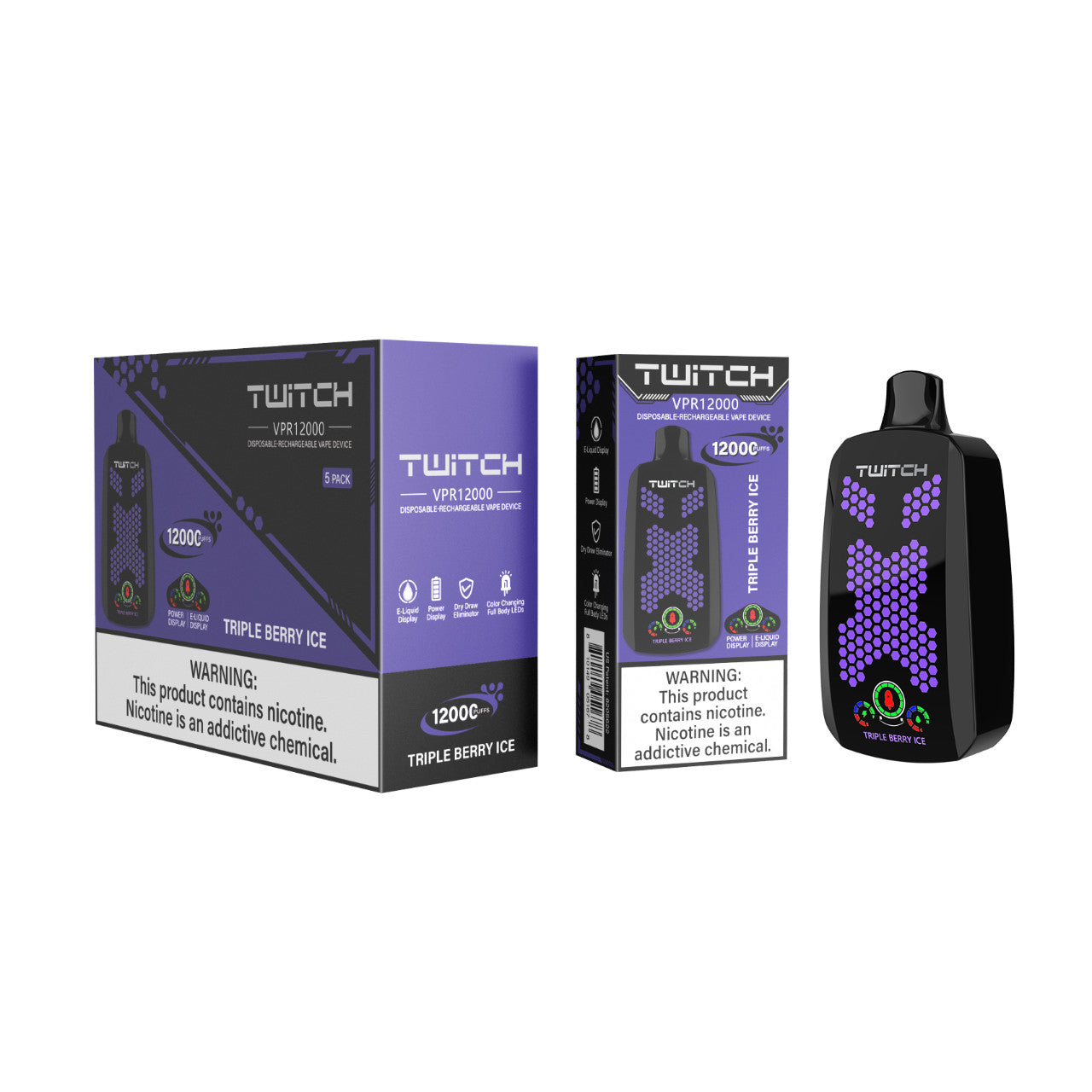 Twitch VPR - Triple Berry Ice 12.000 Puff ml/50mg