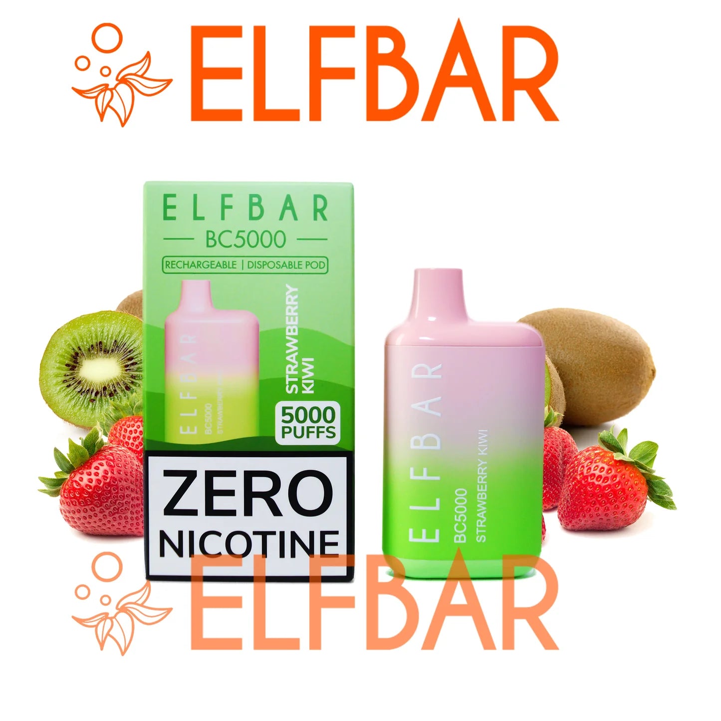 Strawberry Kiwi - Elfbar BC5000 Puffs ZERO NICOTINE