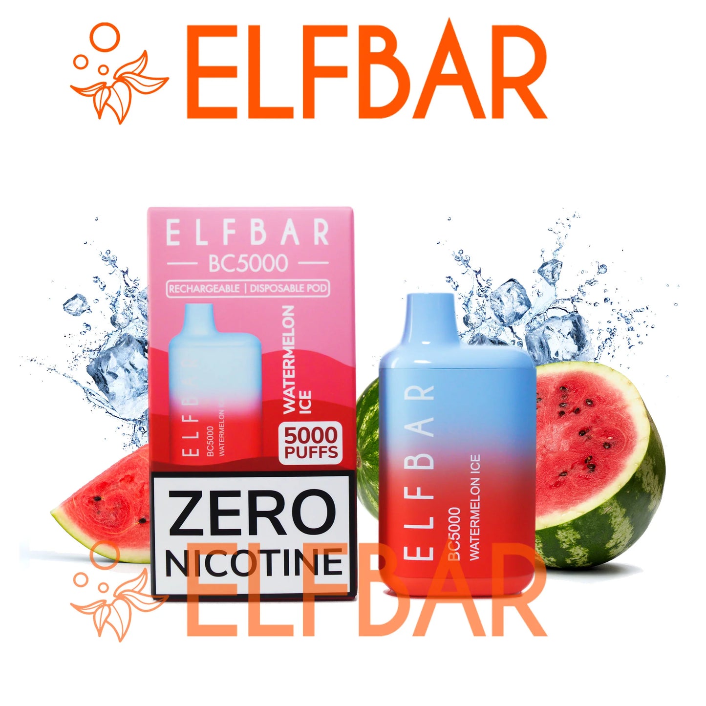 Watermelon Ice - Elfbar BC5000 Puffs ZERO NICOTINE