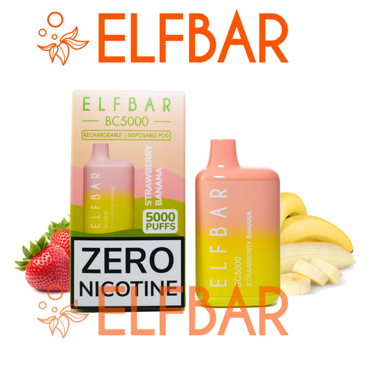 Strawberry Banana - Elfbar BC5000 Puffs ZERO NICOTINE