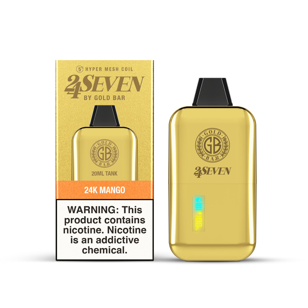 Gold Bar 24Seven - Mango 24.000 Puff 20ml/50mg