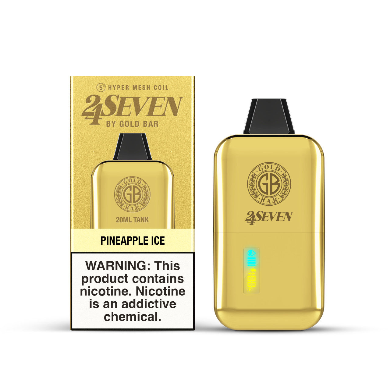 Gold Bar 24Seven - Pinneapple Ice 24.000 Puff 20ml/50mg