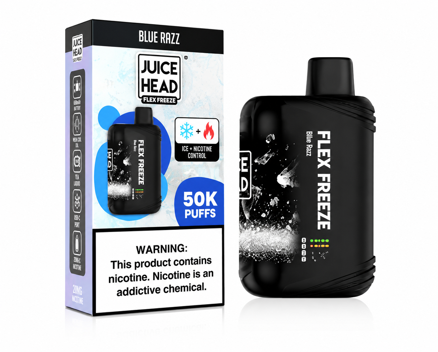 Juice Head Flex Freeze - Blue Razz 50.000 Puff 18ml/50mg