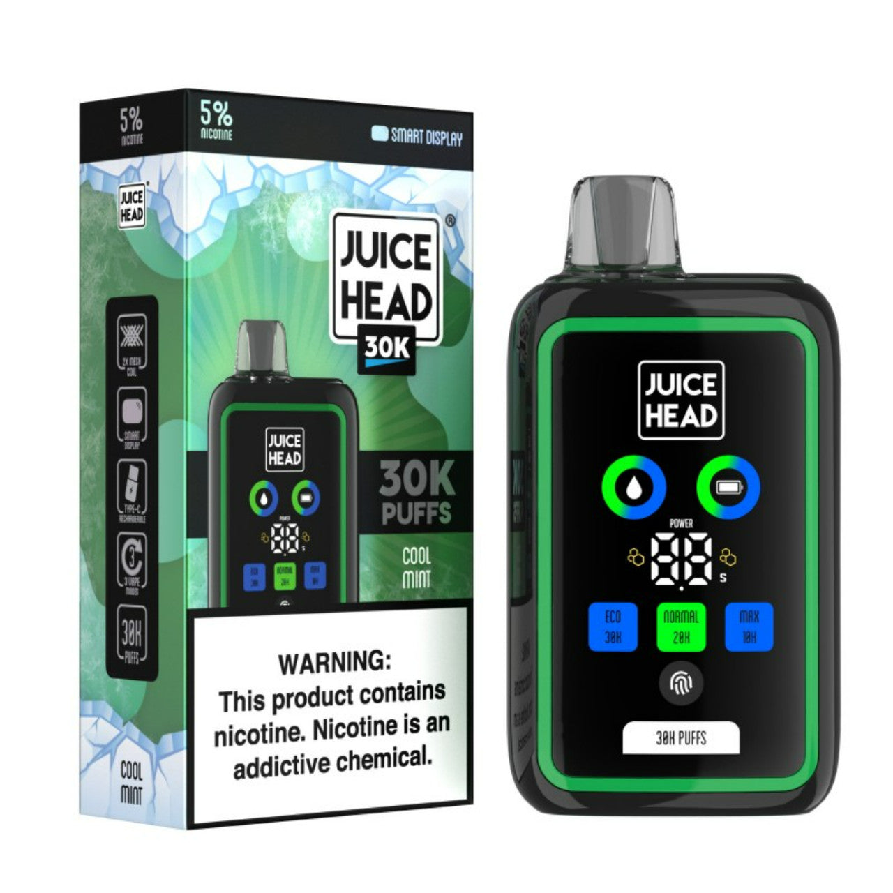 Juice Head - Cool Mint 30.000 Puff 24ml/50mg