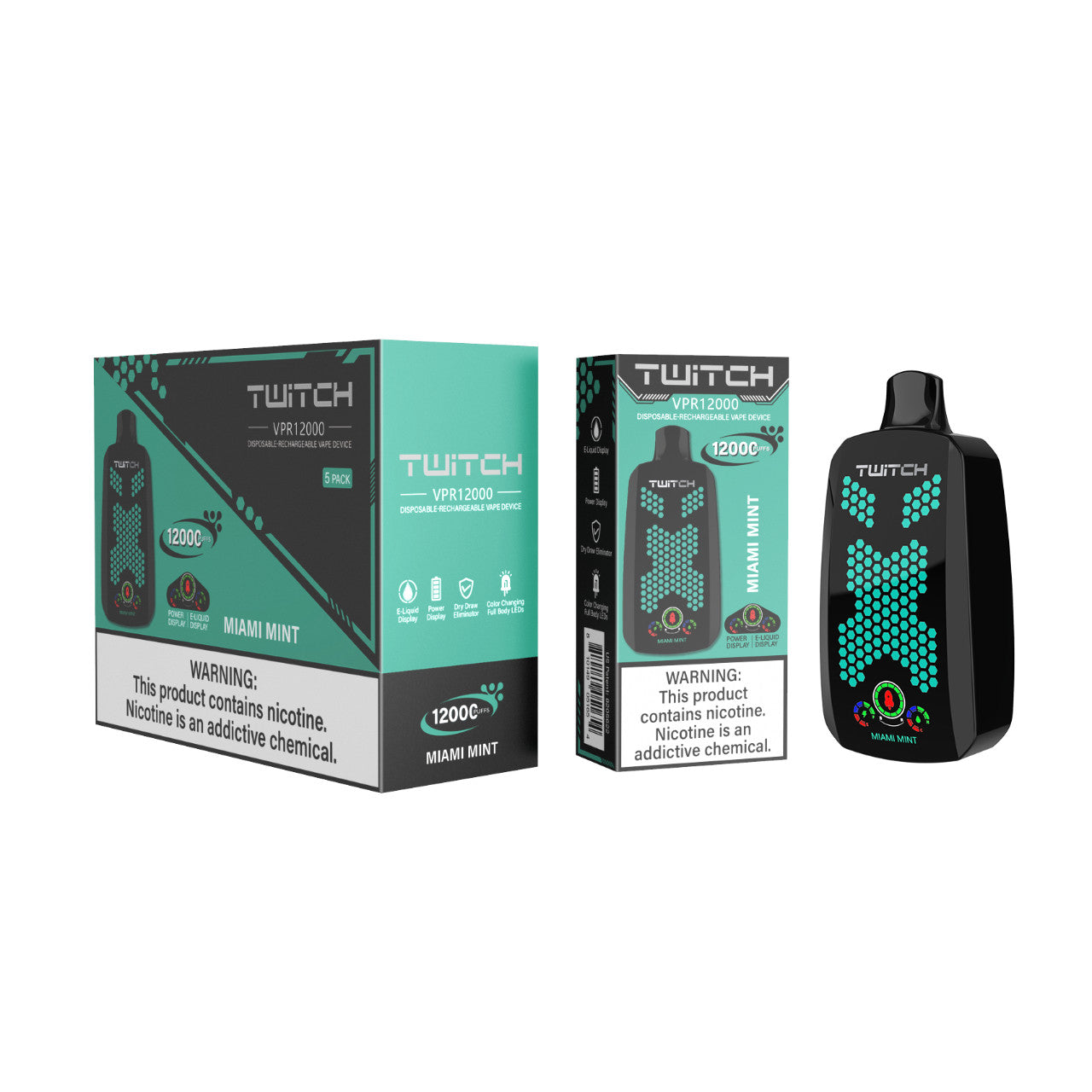 Twitch VPR - Miami Mint 12.000 Puff ml/50mg