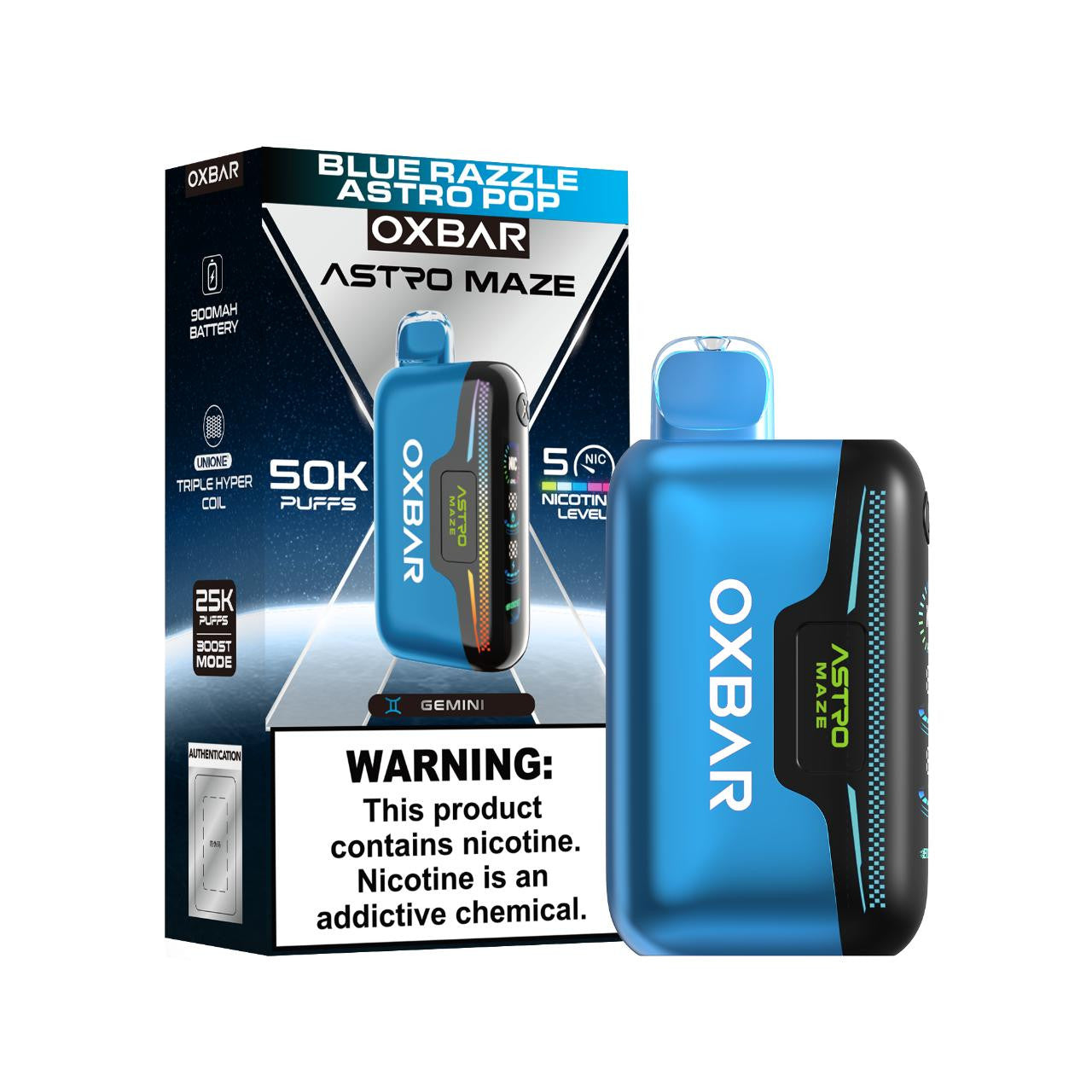 OXBAR Astro Maze - Blue Razzle Astro Pop 50.000 Puff 18ml/50mg
