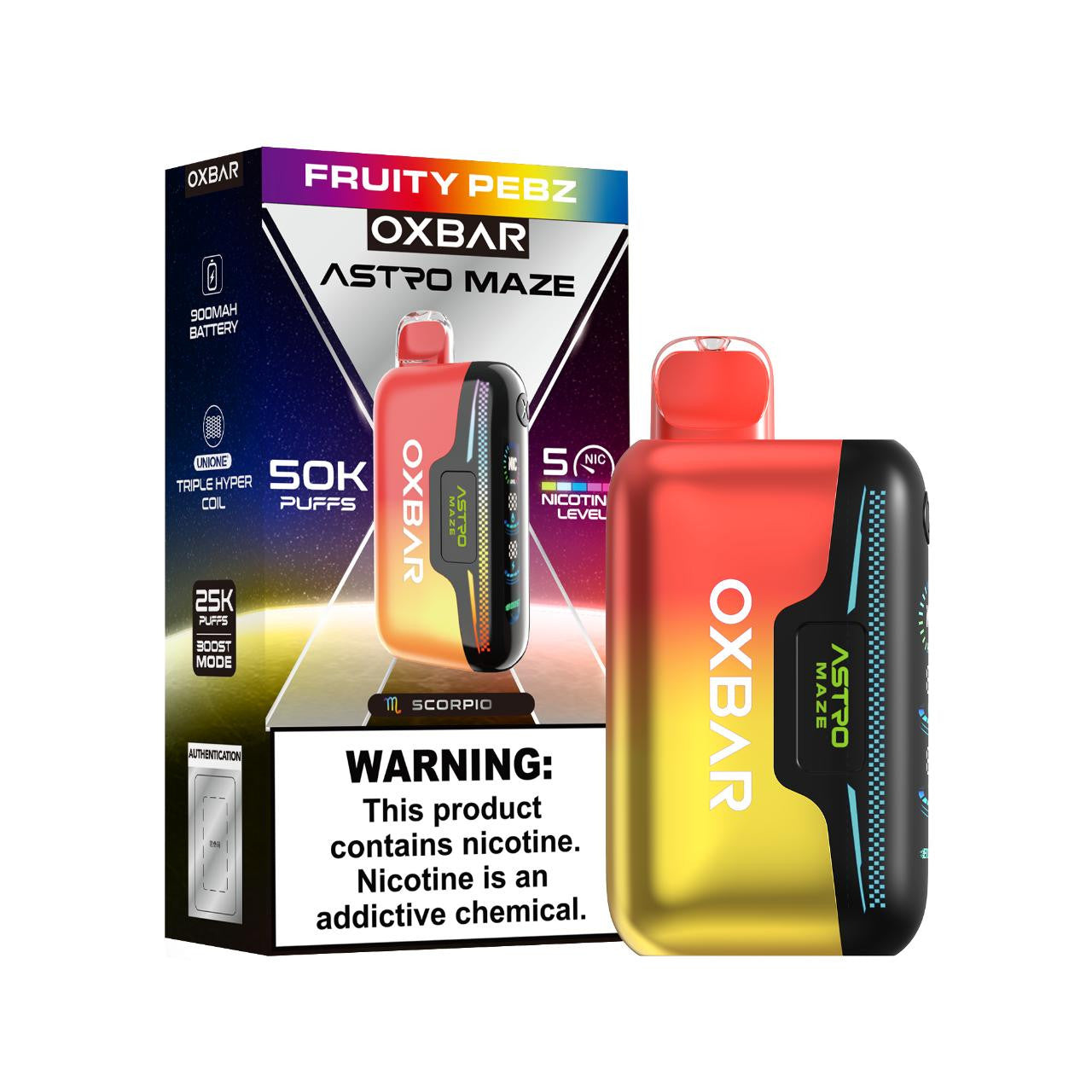 OXBAR Astro Maze - Fruity Pebz 50.000 Puff 18ml/50mg