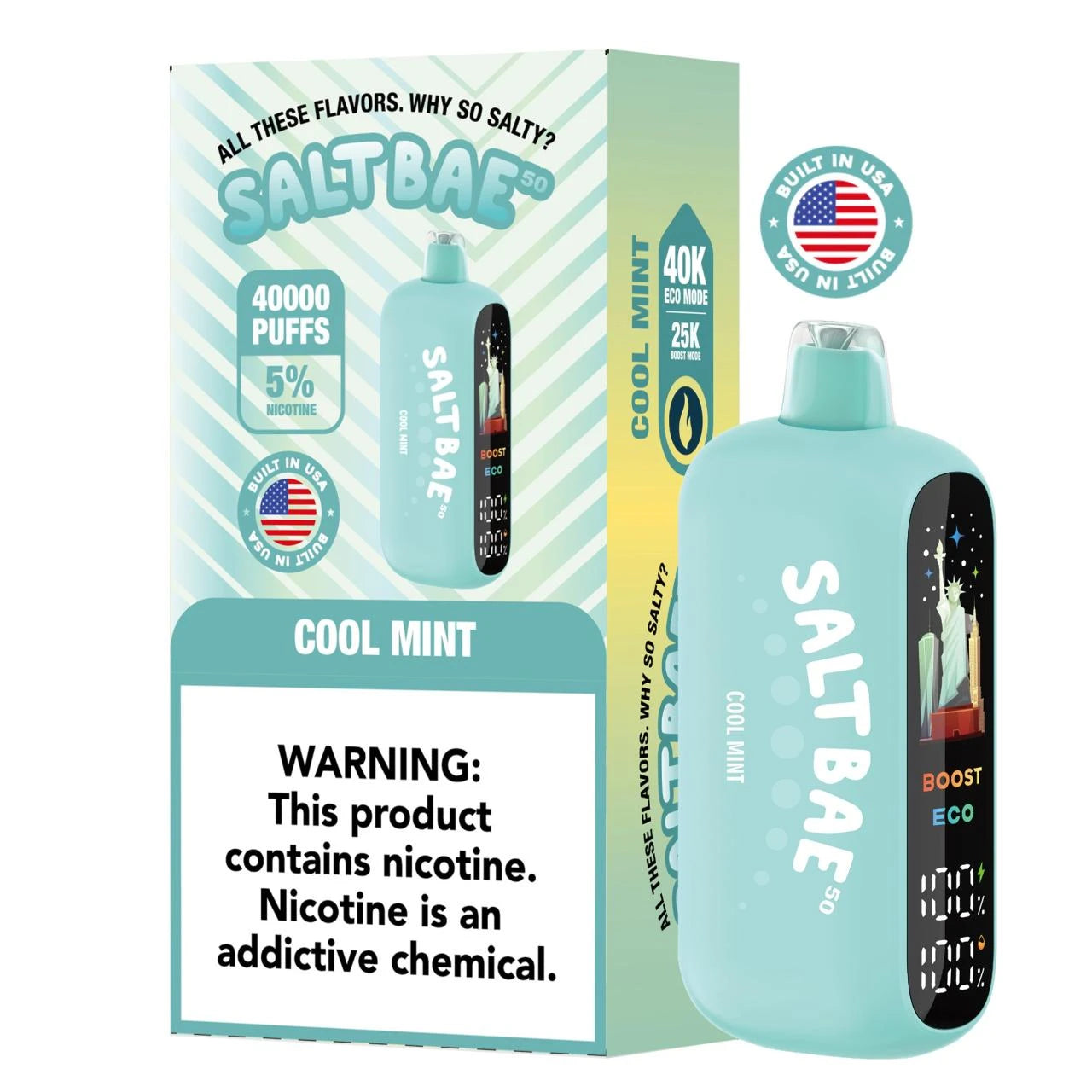 Salt Bae - Cool Mint 40.000 Puff 17ml/50mg
