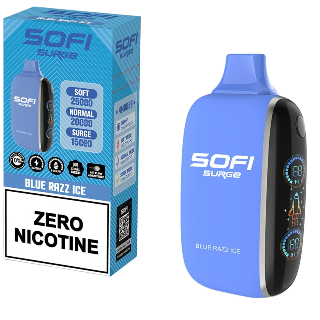 Sofi Surge - Blue Razz Ice 25.000 Puff Zero Nicotine