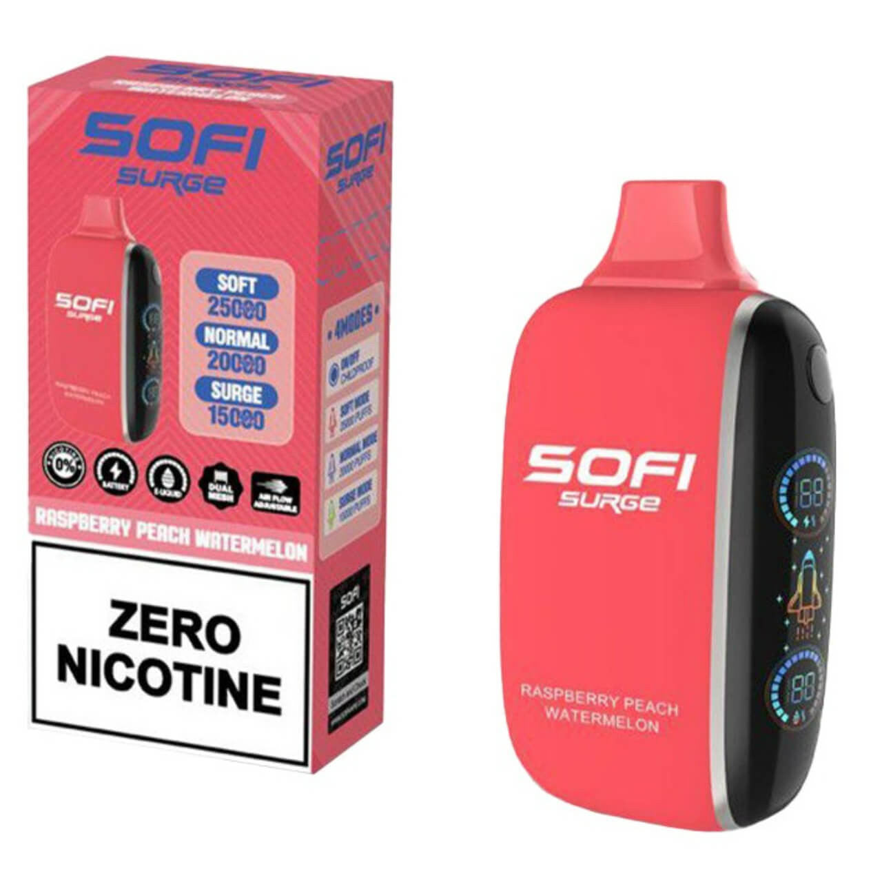 Sofi Surge - Raspberry Peach Watermelon 25.000 Puff Zero Nicotine