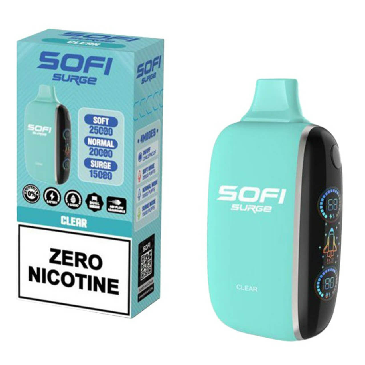 Sofi Surge - Clear(sin sabor) 25.000 Puff Zero Nicotine