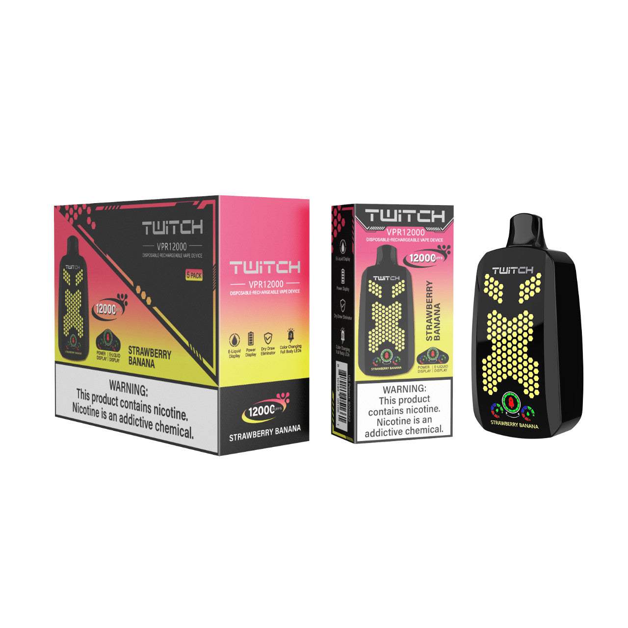 Twitch VPR - Strawberry Banana 12.000 Puff ml/50mg