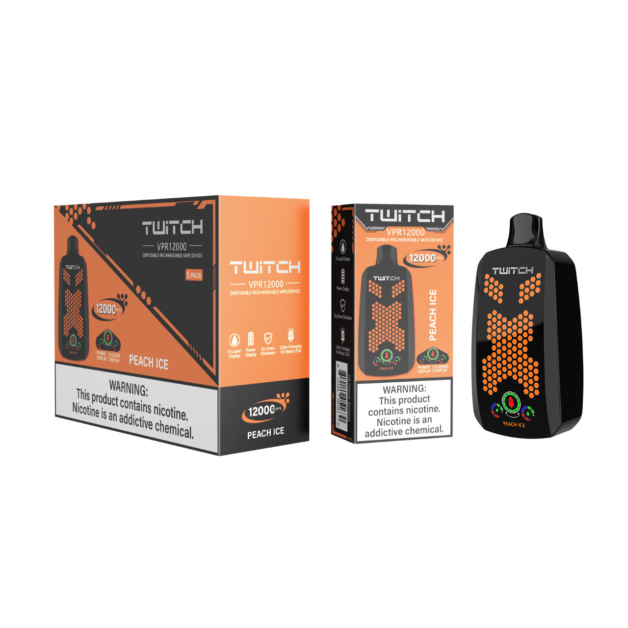 Twitch VPR - Peach Ice 12.000 Puff ml/50mg