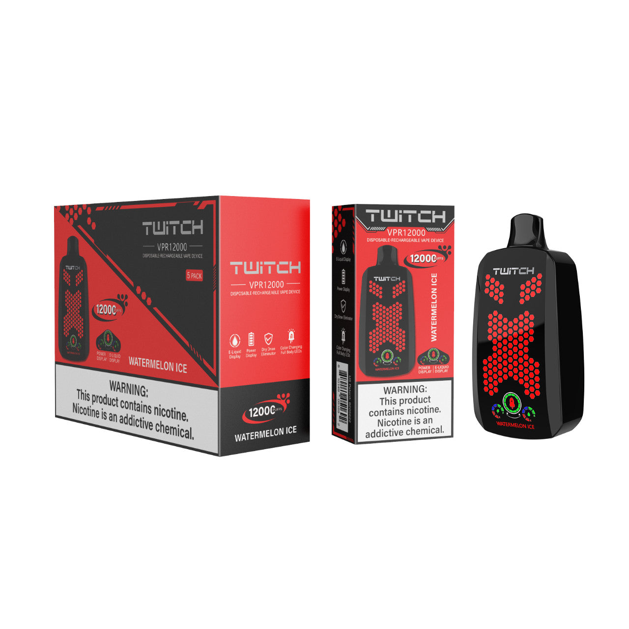 Twitch VPR - Watermelon Ice 12.000 Puff ml/50mg