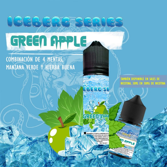 The Pirate Cloud Iceberg Salt - Green Apple 30ml